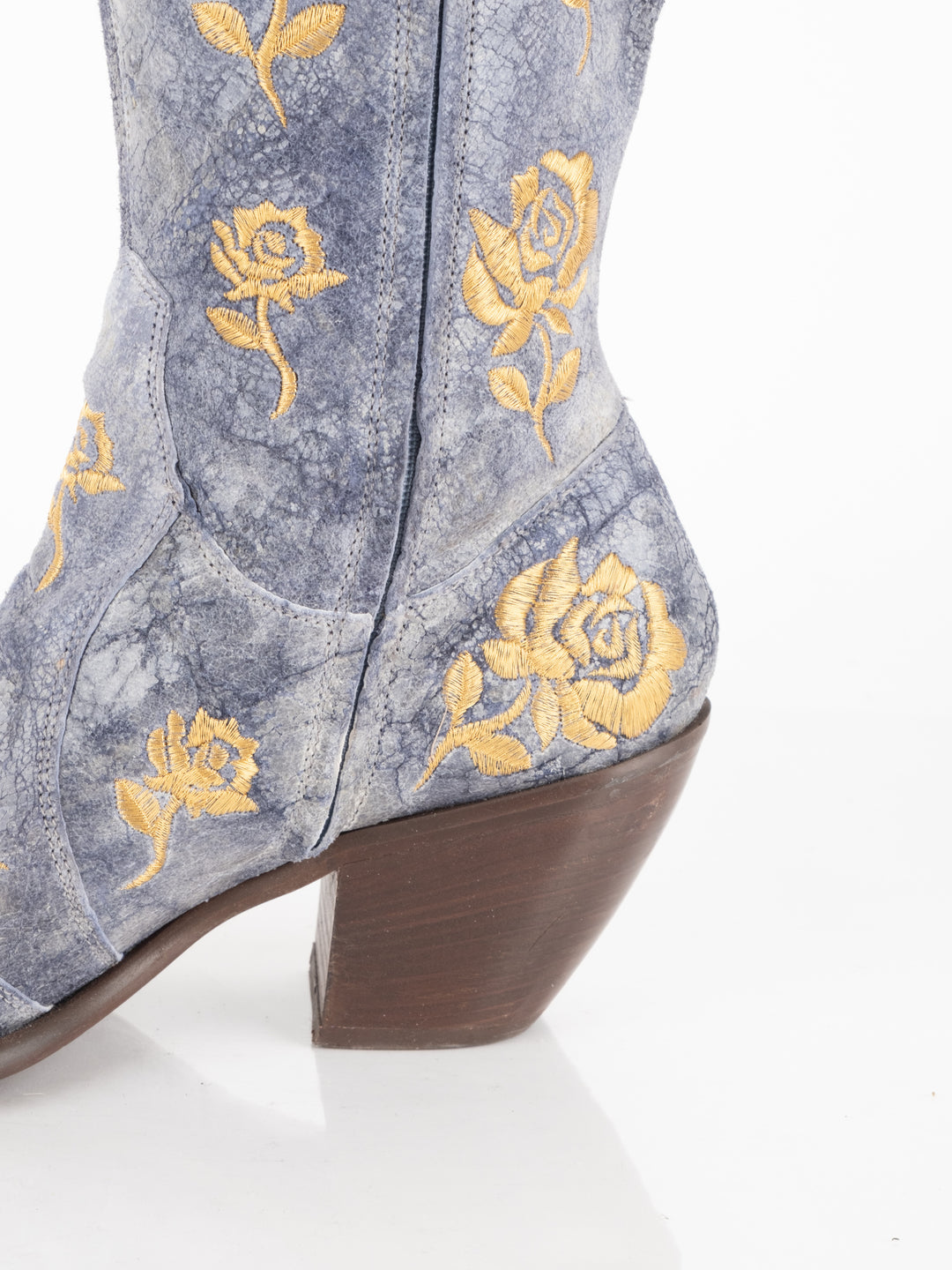 Blue Flowered Boots