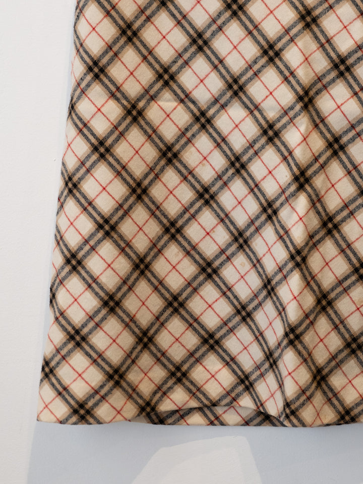 Beige Nova Check Skirt