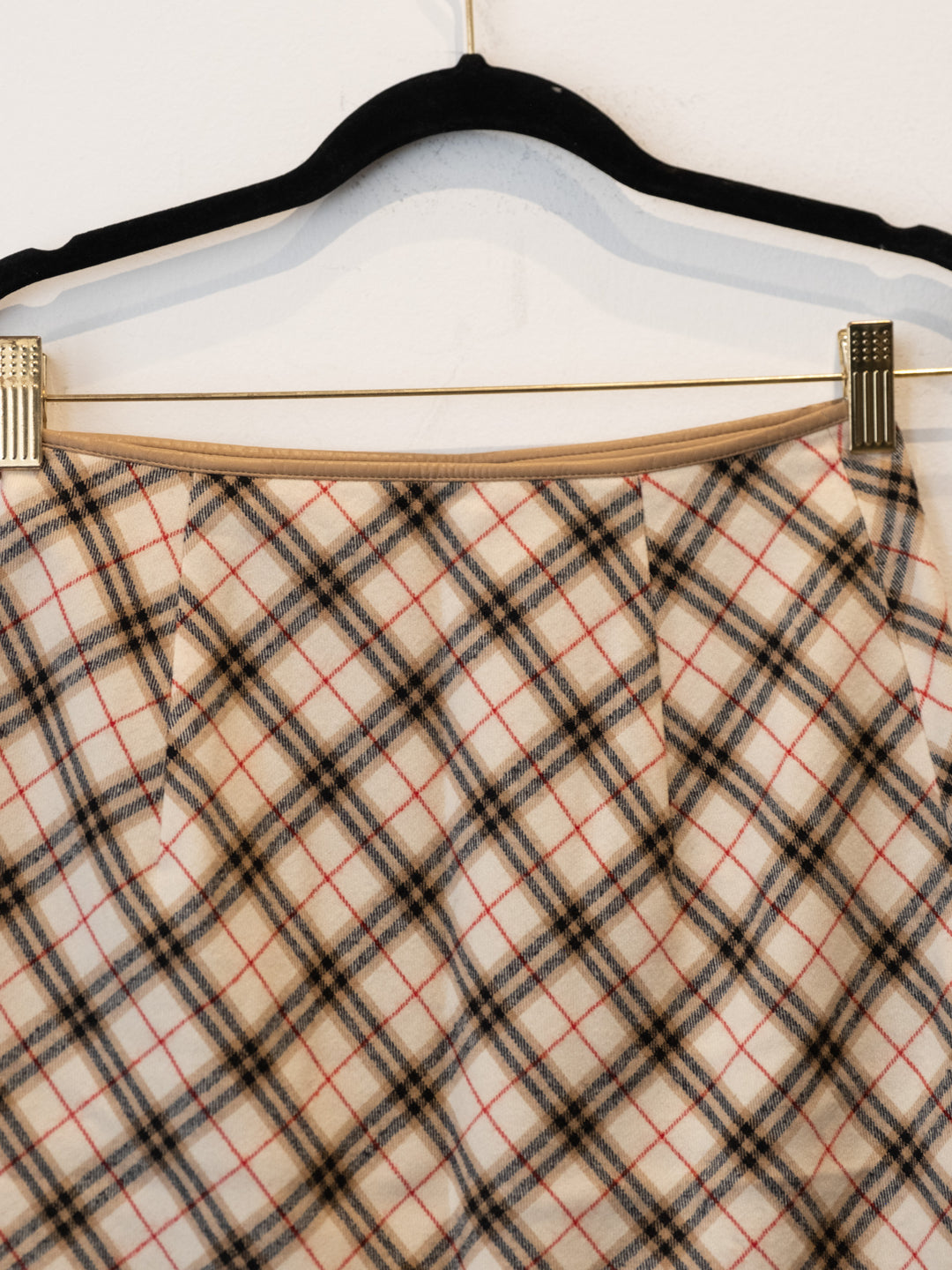 Beige Nova Check Skirt