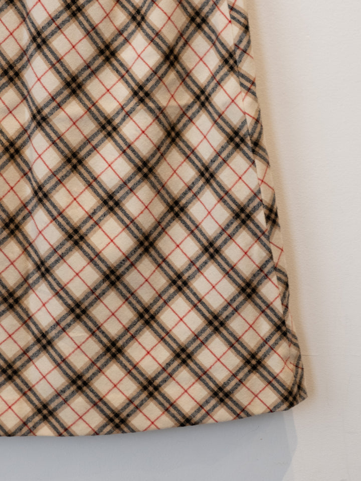 Beige Nova Check Skirt