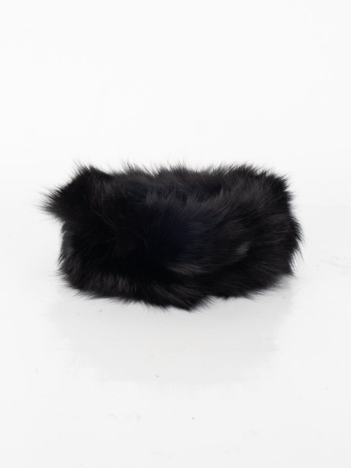 Black Fur Scarf