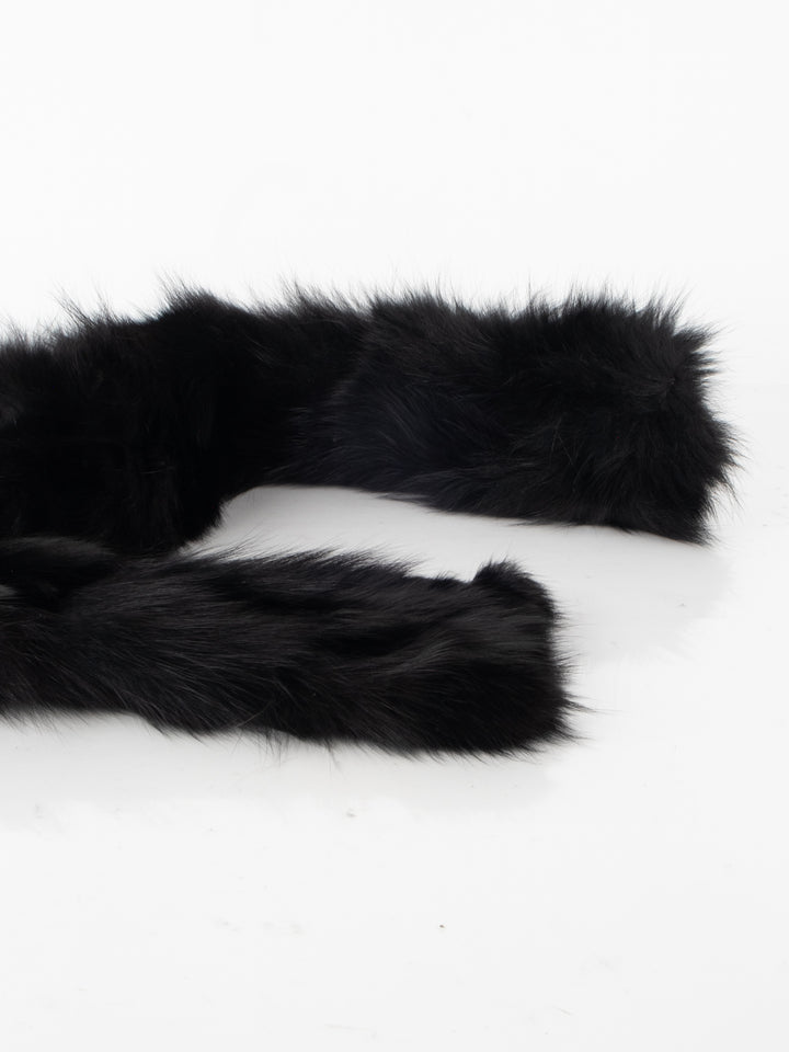 Black Fur Scarf