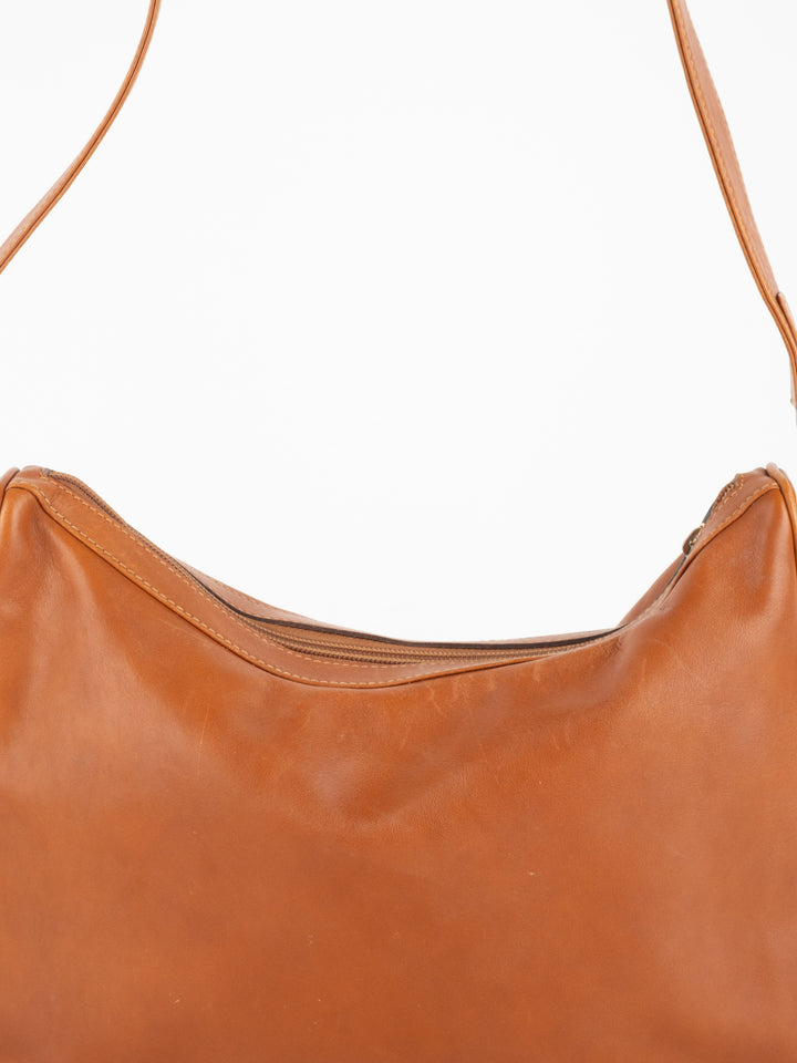 Camel Leather Shoulder Bag