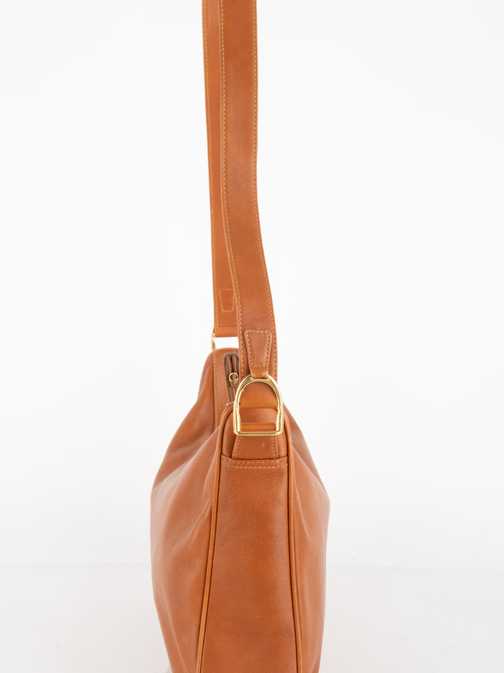 Camel Leather Shoulder Bag