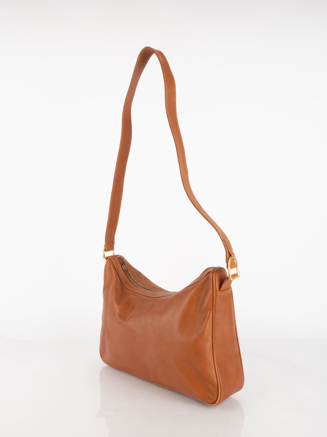 Camel Leather Shoulder Bag