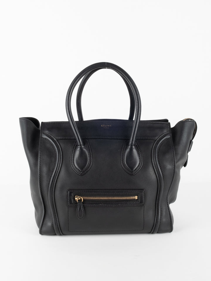Black Leather Luggage Bag