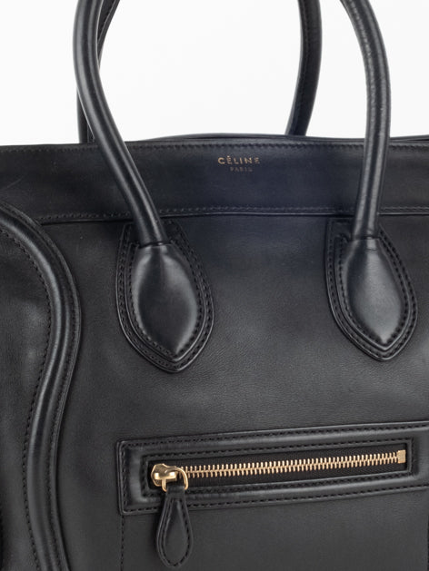 Black Leather Luggage Bag