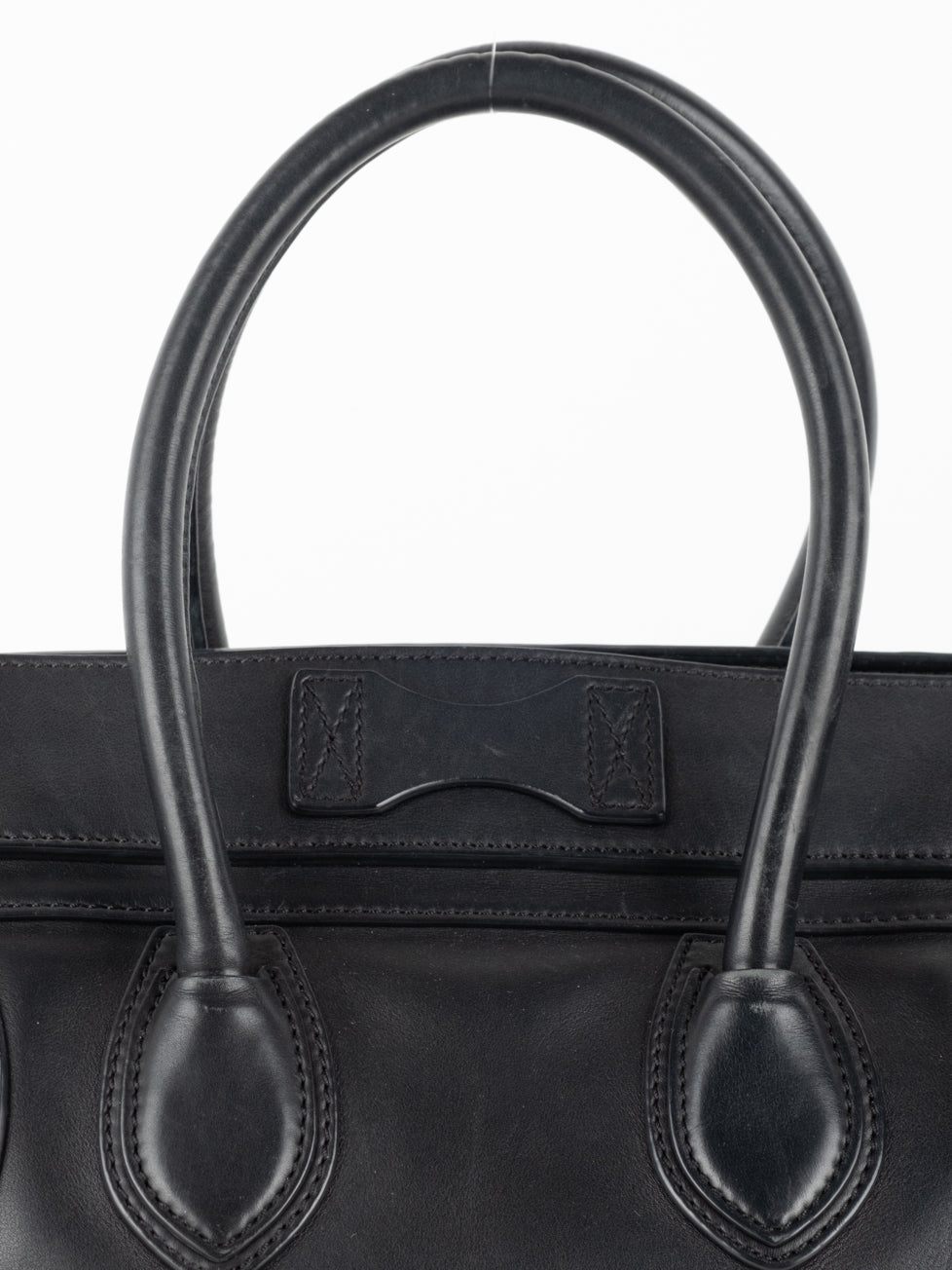 Black Leather Luggage Bag