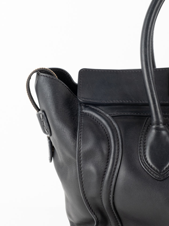 Black Leather Luggage Bag