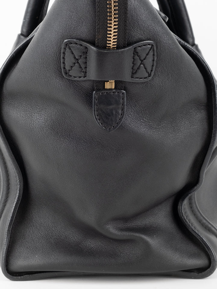 Black Leather Luggage Bag