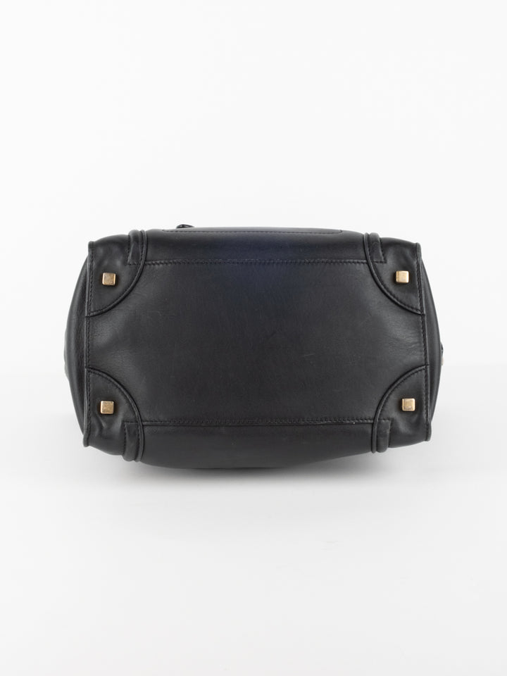 Black Leather Luggage Bag