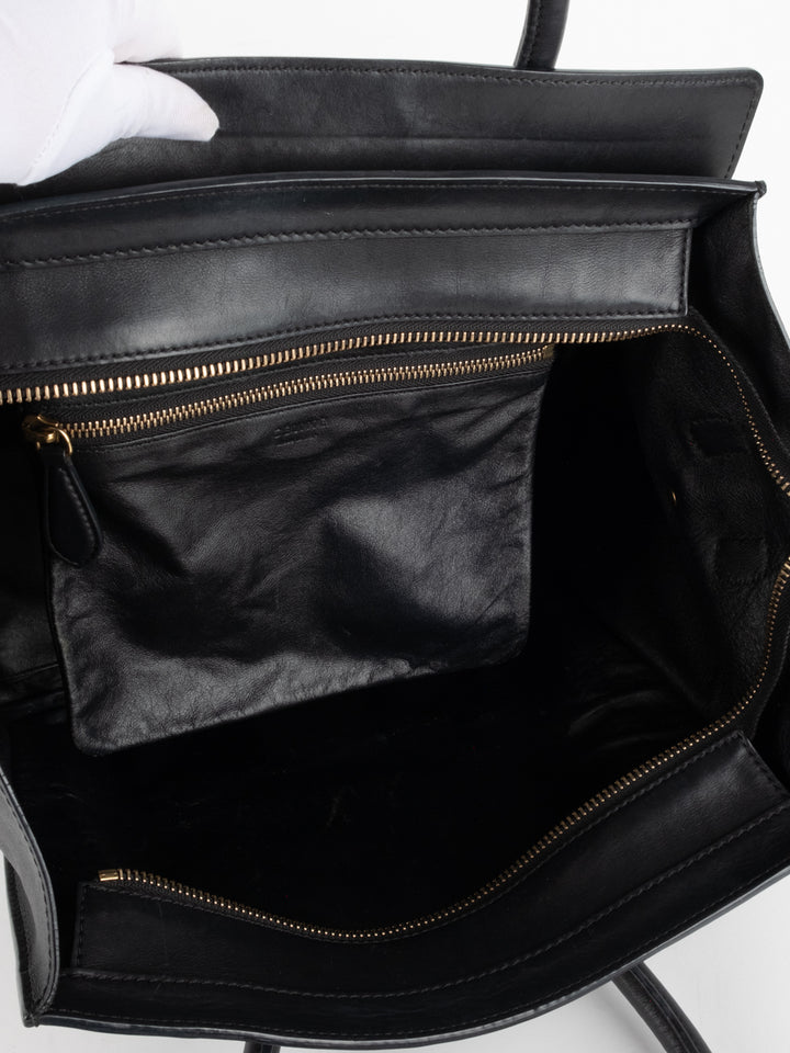 Black Leather Luggage Bag