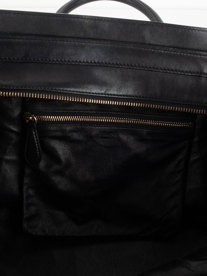 Black Leather Luggage Bag