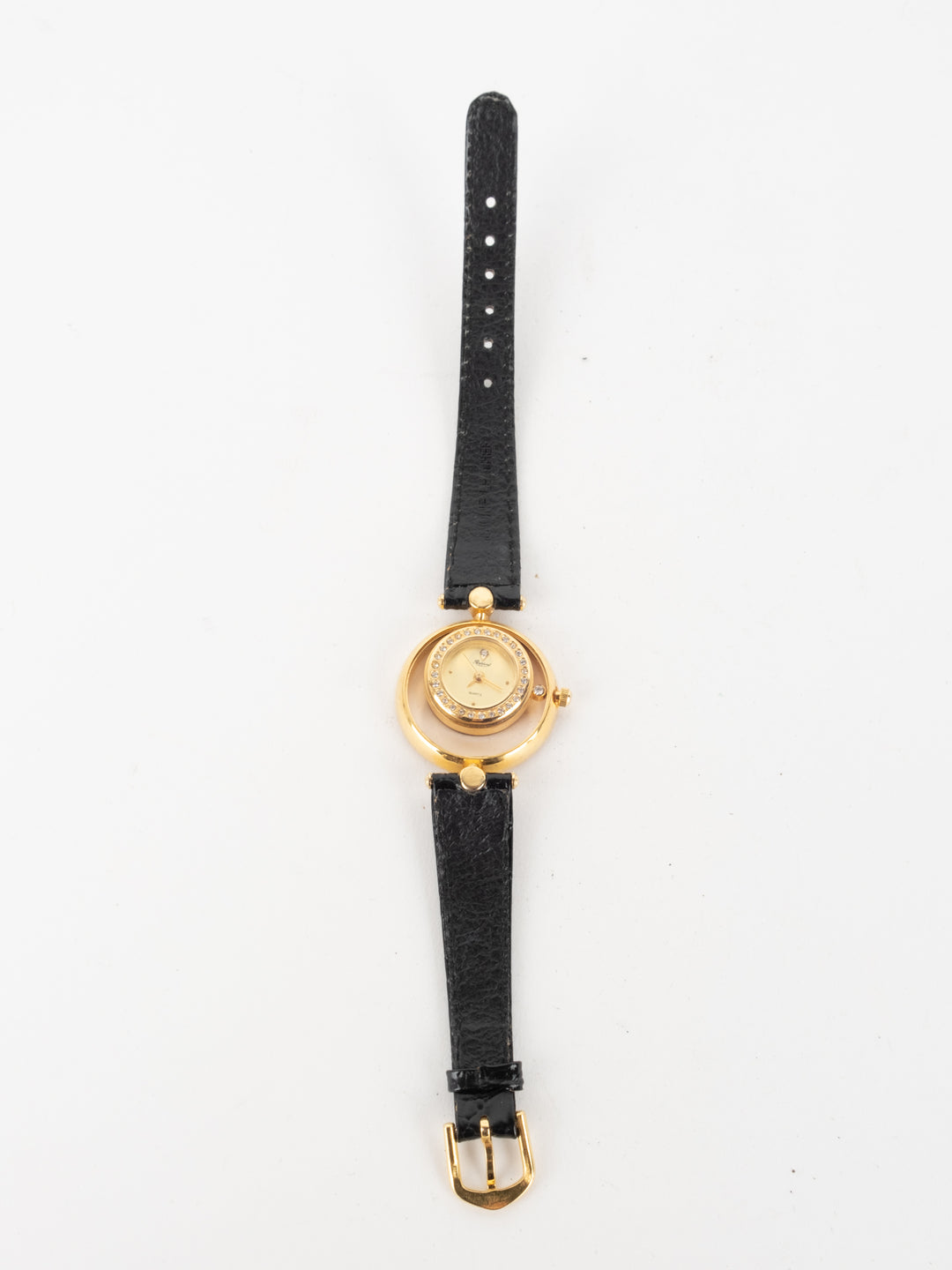 Vintage - Spine Black Leather Watch