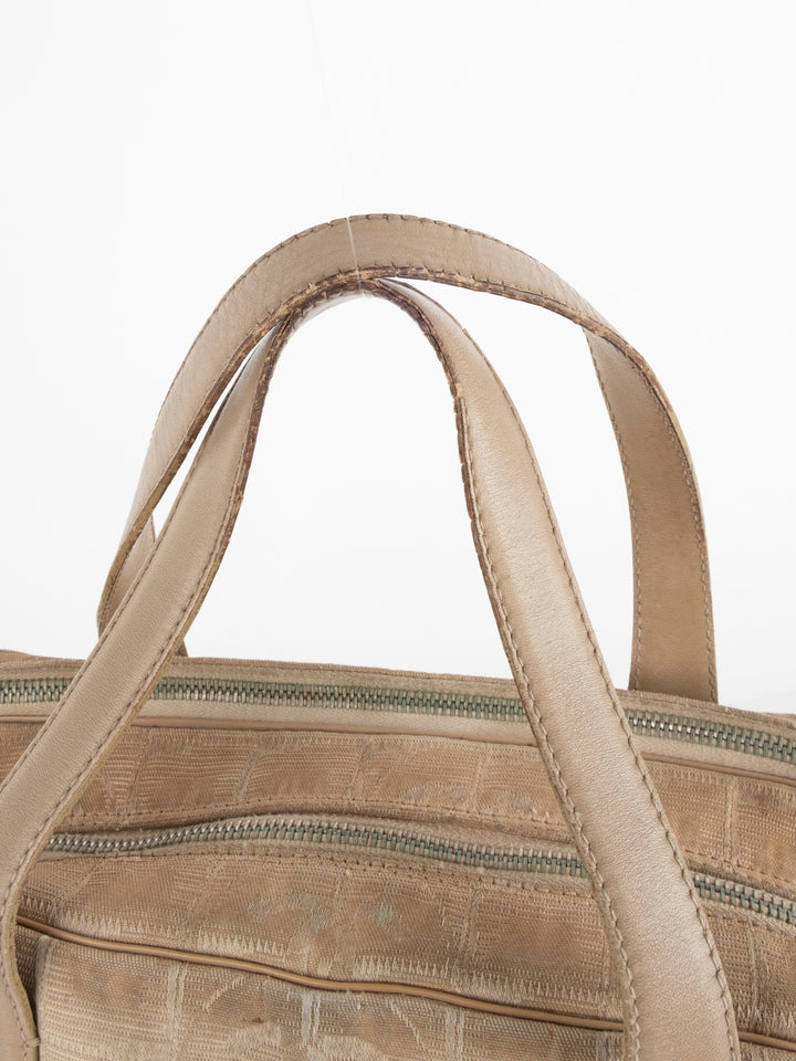 Beige Travel Tote Bag