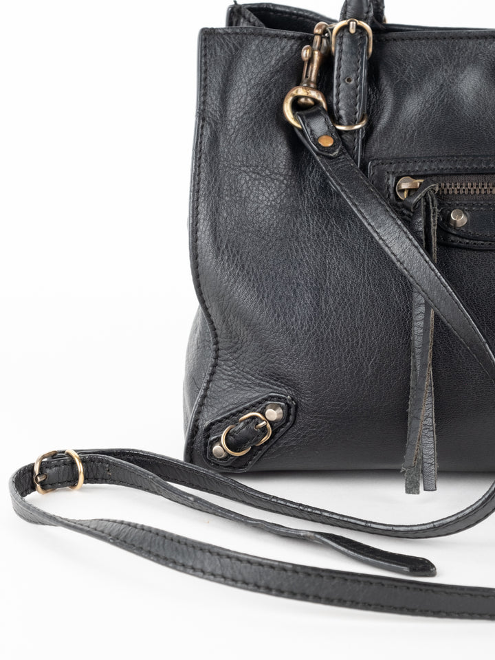 Black Papier Crossbody Bag