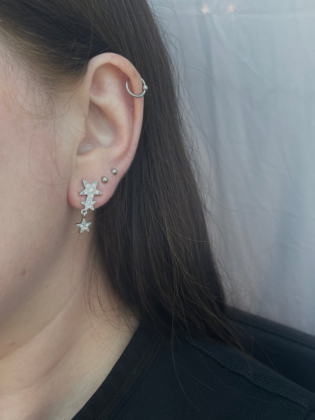 Silver Star Stud Earring