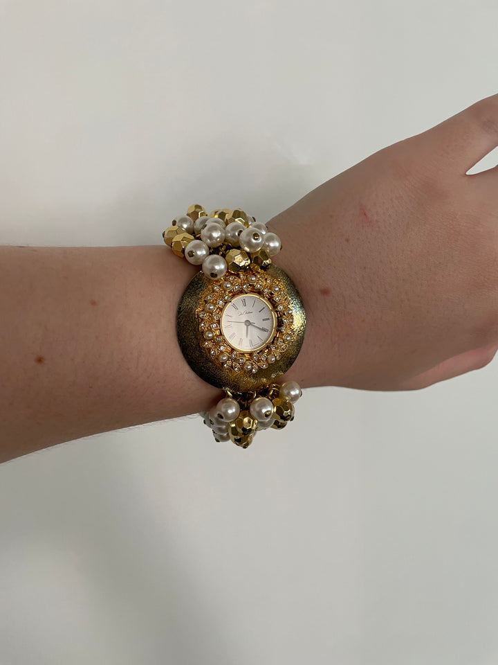 Vintage Pearl - Gold Watch