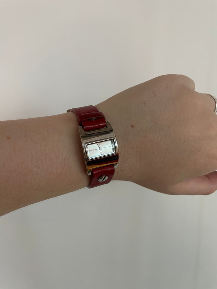 Vintage - LLOYD Red Leather Watch