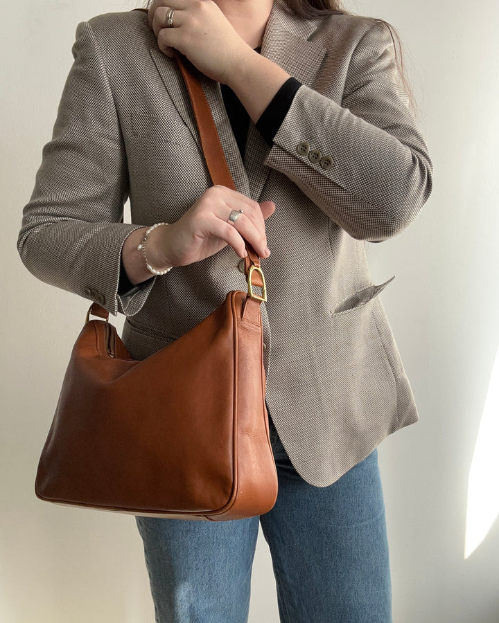 Camel Leather Shoulder Bag