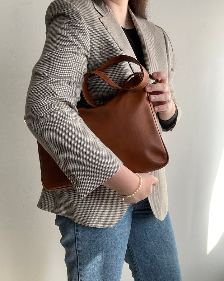 Camel Leather Shoulder Bag