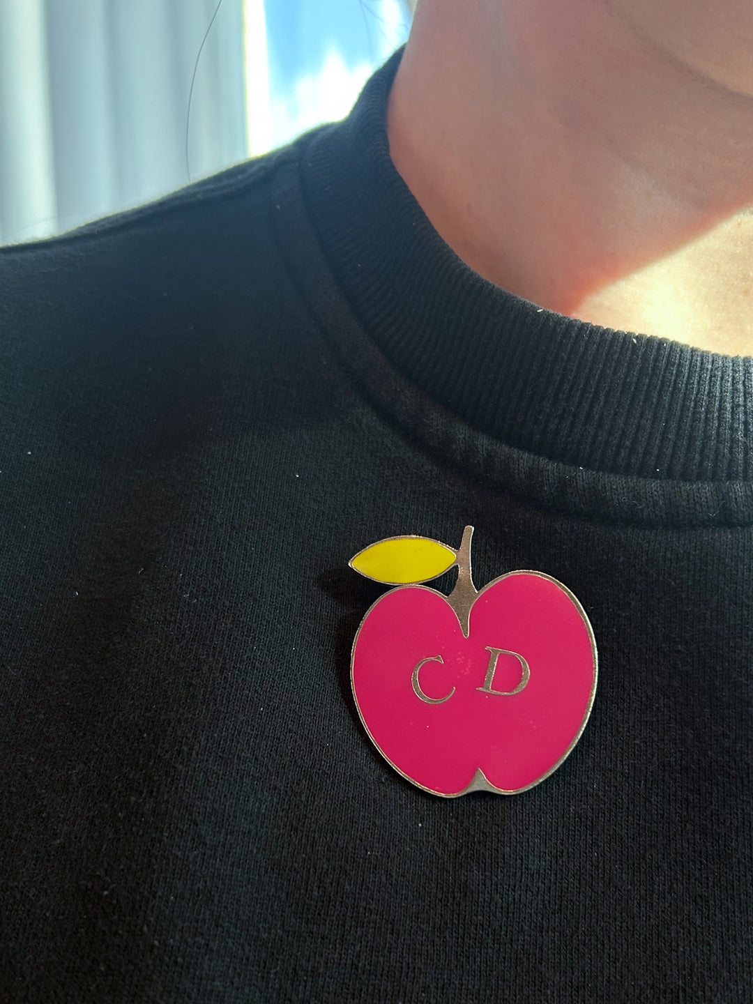 Pink Apple Brooch