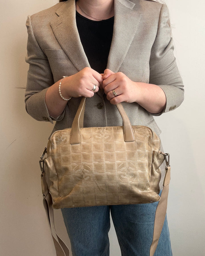 Beige Travel Tote Bag